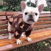 Plysch husdjur pullover tröja kläder jacquard husdjur t-shirt hund kläder vinter varma bulldog hundar tröja kläder