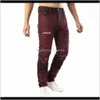 Vêtements Vêtements Drop Livraison 2021 Hommes Casual Automne Denim Coton Pantalon droit Pantalon Pantalon déchiré Jeans pour hommes Parfum Homme de Marque