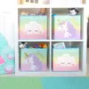 Nya Unicorn Storage Bins Foldbara Folding Cube Boxes för hyllor Förvaringslåda Dekorativa Barnleksaker Arrangör Rainbow Container 210330