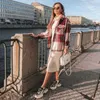 Gigogou Kış Balıkçı Yaka Uzun Örgü Kadınlar Maxi Kazak Elbise Sonbahar Kalın Sıcak Uzun Kollu Düz Elbiseler Katı OL Midi Elbise 210915