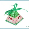 Wrap Event Festive Party Home Garden 50 Pcslot Merry Candy Bag Christmas Tree Gift Box With Bells Paper Container Supplies Drop Delive