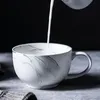 Canecas Estilo Europeu Sopa Criativa Café da Manhã Cerâmica Cereal Água Doméstica Simplicidade Mármore Leite