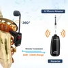 XIAOKOA Trasmettitore ricevitore wireless per strumenti UHF per sassofono, portata 160 piedi, plug and play, grandi trombe