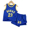 Erkek Spor Basketbol Giysi Takım Elbise Yaz Yeni çocuk Moda Eğlence Harfler Kolsuz Bebek Yelek + Şort 2 Adet Setleri Çocuklar X0719