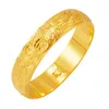 Dubai Wedding Solid Bangle Bracelet for Women Girl Yellow Gold Color Fashion Phoenix Patterned Jewelry Gift Openable