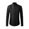 IEFB haute qualité noir blanc intelligent chemise décontractée avec tissu plié pour les affaires à manches longues printemps hommes Blouse 9Y5623 210524