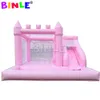 3 arada 1 beyaz şişme sıçrama evi PVC Ticari Bouncy Kale Jumper Bouncer Top Çukur ve Slayt ile Slaytla Atlama Çocuk Partisi Fikirleri