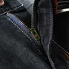 Mężczyźni Denim Spodenki Letni Styl Cienki Sekcja Elastyczna Force Slim Fit Krótkie Dżinsy Mężczyzna Marka Odzież Black Blue 210629