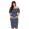 Kvinnors Ruffle Off Shoulder Ärmlös Maternity Klänning Ruched Sidor Knä Längd Bodycon Dress Mama Gravid Kläder Baby Shower G220309