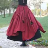 red linen skirts