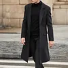 TELOTUNY Giacca a vento da uomo in stile britannico Moda Cappotto lungo in lana calda Cappotto a maniche lunghe in tinta unita jaqueta masculina 211011