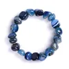 Natural Agate Stone Bracelets Bangles Fashion Men Beaded Strands Irregular Shape Gravel Women Colorful Beads Elastic Bracelet Jewelry Gifts