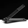 Bevel Black Aço Inoxidável Nail Clipper Anti-Slip Handle Toenail Manicure também