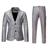 2020 Nieuwe Mannen Danser Stage Performance Pakken Goud Zilver Plaid Pailletten Blazer Broek Disco Festival Party Bruiloft Bruidegom Tuxedo x0909