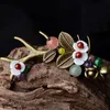 Pins, broscher Etniska Antlers Brosch Bronslegering Corsage Kinesisk stil Shell Blomma Färgglada Pärla Kvinnor Tillbehör