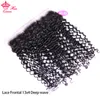 Lace Frontal 13x4 Ear to Ear Peruvian Deep Wave Frontal Closure Natural Color 100 Human Hair remy Closure8536321