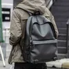 Mochila de couro Mochila de couro preto para adolescente meninos 15,6 polegadas mochilas portátil mochila masculina alta qualidade 202211