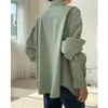 Weiß Looose Casual Blusas Koreanische Langarm Trend Damen Plus Größe Hemd Frauen Frühling Herbst Bean Green Bluse 210510