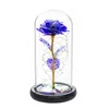 Galaxy Rose fiori lampeggianti nella cupola di vetro del pallone per San Valentino, festa della mamma, regalo di compleanno, decorazione di nozze, ghirlande decorative