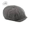 Tweed Gatsby Newsboy Cap Men spring summer Hat Golf Driving Flat Cabbie Unisex Berets peaky blinders hats