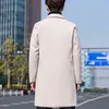 Riinr Winter Mid-length Woolen Coats Men's Korean Style Slim Fit Plus Size Casual Jackets Men's Tops Wool Blend Coats Male 211122