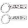 Llaveros creativos de acero inoxidable I Love You Most More The End Party Favor I-Win Couples Keychain Llaveros de metal