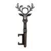 5 Colors Deer Head Beer Bottle Opener Keychain Portable Metal Corkscrew Household Kitchen Tool DWA10744