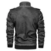 Mens Leather Jacket Winter Coat Street Fashion Casual Wear Drsigned Large zipper pocket Jacket Motorcycle Jackets For Men 211008