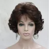 Kobiety Wej Srebrne szare syntetyczne krótko warstwowe kręcone włosy Puchowe grzywki odporne na ciepło 9 Dostępny kolor 54994552159297