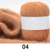 1 PZ 50 g / palla Fluffy Lungo lana di visone Filato di capelli Filato di cashmere Tessuto a mano Sciarpa Cappello Filati antistatico Filato all'uncinetto per donna Y211129