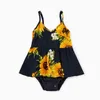 Robes d'été à imprimé tournesol pour maman et moi 210528