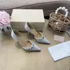 2021 zomer lederen mode vrouwen sandalen puntige-teen vrouwelijke hoge hakken gesp parel party schoenen merk