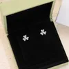 Ladies Designer Earrings Sterling Silver Clover Diamond Stud Frivole Earring Ear Ring for Women