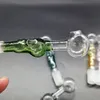 Renkli Kafatası Cam Yağ Burner Su Borusu Kalınlığı Kavisli Pyrex Düz Tipi Ortak 14mm Erkek Bongs Sigara İçme Aksesuarları için