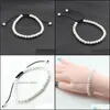Smycken toppkvalitet 6mm vit runda släta stenpärlor armband för kvinnor eller män diy handgjorda strängstorlek justerbar pärlor, strängar droppar