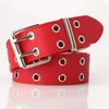 Belts Luxury Belt For Women Double Eyelet Buttonhole Hollow Wide Leather Waistbelt Jeans 2021