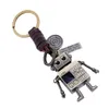 Anahtarlıklar Vintage LIME MOVEBLE ROBOT KEYHAIN KADINLAR Creative Metal Anahtar Kolye Keytings Erkek El Dokusu Cowhide Deri Araba Zinciri286p