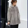 FURE FURK WSZYSTKI STYL STYLE WSZYSTKIE MINK FASY KOBIETA GARE HOUTMED TEMPERIMENT LABIES Casual Jacket Abrigo Mujer Invierno spódnica