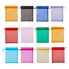 14x17cm Black Rectangle Jewelry Packing Drawable Pouches Whole 100pcs/lot Organza Gift Bags Favour Goodie Candy Packaging