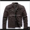 Jackets Outerwear & Clothing Apparel Drop Delivery 2021 Autumn Winter Mens Casual Fashion Stand Collar Motorcycle Jacket Men Slim Pu Leather