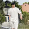 IEFB zomer trend gepersonaliseerd driedimensionaal reliëf rooster witte korte mouw T-shirt + shorts heren set 9Y7742 210524