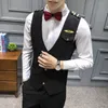 Dress Vests For Men Single Row Buckle Epaulet Air Less Vest Nightclub Waistcoat Suits Men Casual Slim Fit Formal Gilet Homme 210527