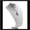 Förpackningsdroppleverans 2021 Gray Veet Neck Shelf Models Halsband Pendant Holder Mannequin Byst smycken Display Storage Stand YWMXZ
