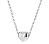 Kvinnor CZ Drill Heart Pendant Halsband Present Rostfritt Stål Kärlek Charm Kedja ingår 18 tum Sommar Smycken Presenter