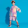 Desgaste de la etapa Kid Summer Hip Hop Ropa Camiseta gráfica Tie Dye Camiseta de gran tamaño Top Streetwear Cargo Shorts Traje de baile Ropa para niña Niño