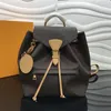 Rucksack Stil Montsouris Damen Rindsleder Brief Blume Geprägte Herren Geldbörsen Muster Handtaschen