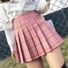 Joinyouth Sweet Pleated Skirt Girls Mini Skirts Cute Women School Uniforms Ladies Harajuku Preppy Style Plaid Kawaii Faldas 210412