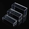 3pcs / set Clear Acrylic Shoes Display Stand Smycken Showcase Cosmetics Rack Organizer Holder Skåp 211112