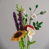 Flores decorativas grinaldas de 2pcs/lote de fio trompa de crochê de malha Buquê artificial para decoração de decoração de casamentos decoração de jardim