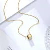 Straight titanium steel white shell necklace women039s Ring Necklace hip hop jewelry5637799